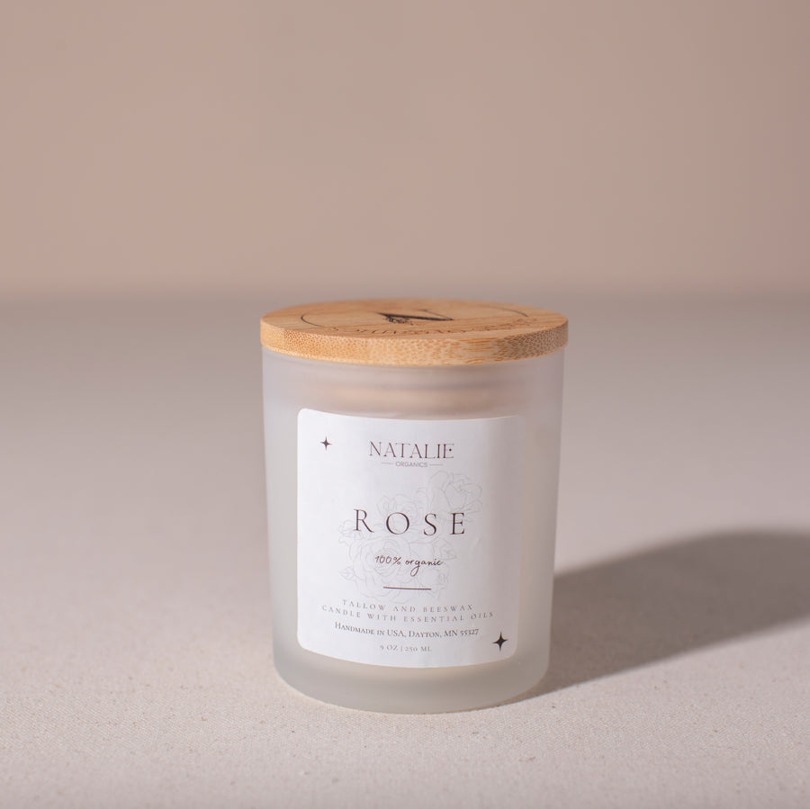 Rose 100% tallow candle