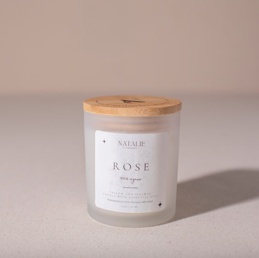 Rose 100% tallow candle