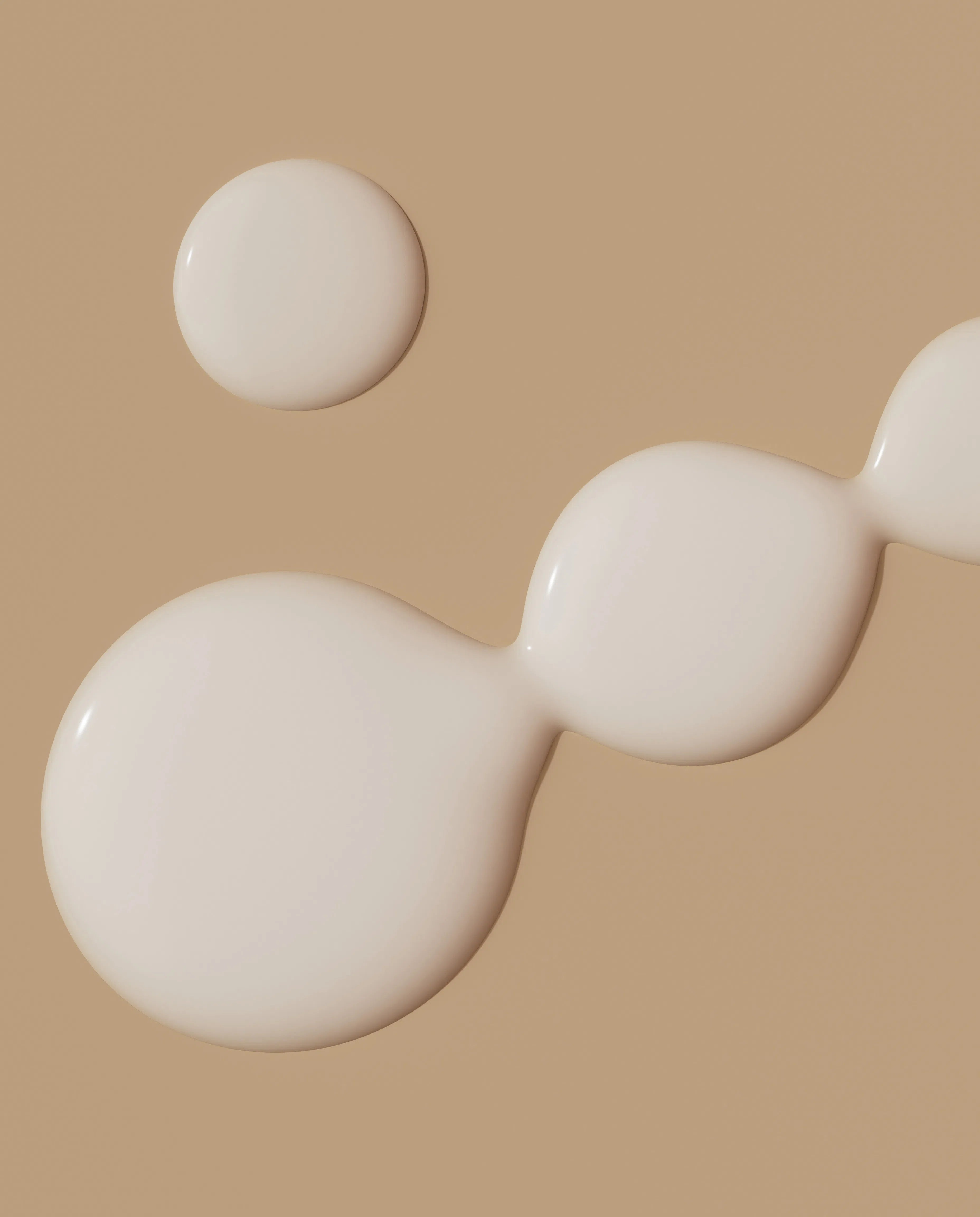 Thick white serum gel in rounded swirl and drop shapes