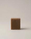 Vanilla bean bar soap, rectangular brown bar with smooth top